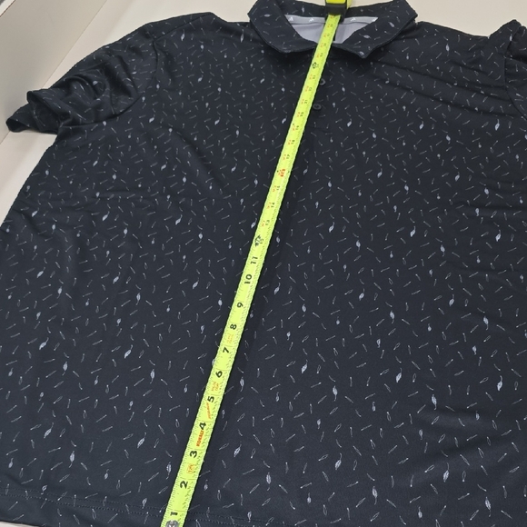 Adidas Men's Ultimate Polo Shirt in black with a feather Pattern, Size L, NWT - Picture 11 of 15